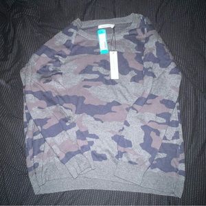 Stitches & Stripes Scoop Neck Camo Sweater